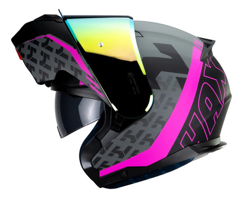 Casco Abatible Hax Amatista Wind rosado